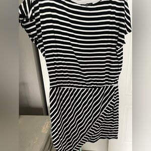 White House Black Market Striped mini sneaker Dress - Black and White